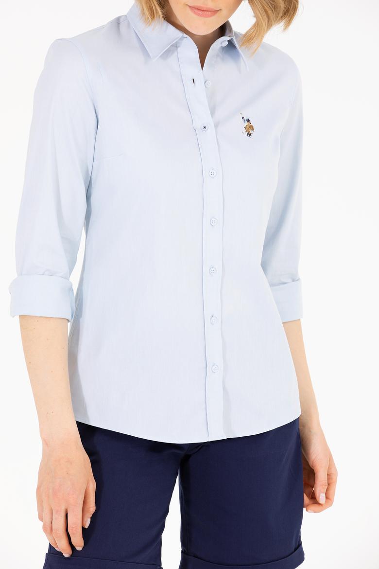 Kadın Açık Mavi Uzun Kollu Basic Gömlek - 50262849011