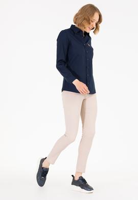 Kadın Lacivert Uzun Kollu Basic Gömlek - 50262849021