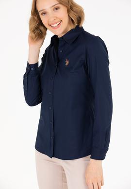 Kadın Lacivert Uzun Kollu Basic Gömlek - 50262849021