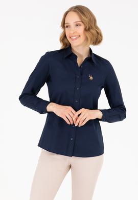 Kadın Lacivert Uzun Kollu Basic Gömlek - 50262849021