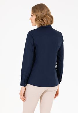 Kadın Lacivert Uzun Kollu Basic Gömlek - 50262849021