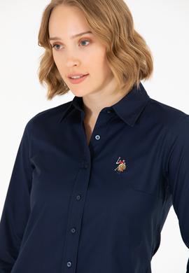 Kadın Lacivert Uzun Kollu Basic Gömlek - 50262849021