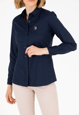 Kadın Lacivert Uzun Kollu Basic Gömlek - 50262849021