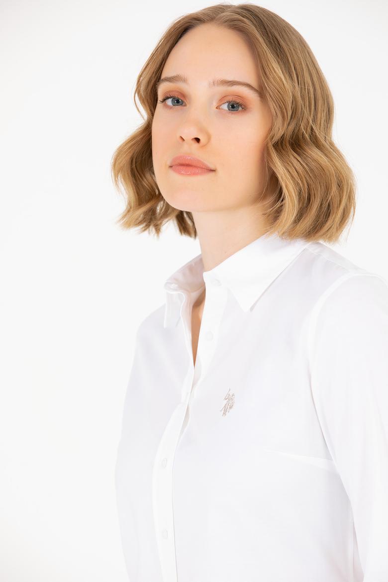 Kadın Beyaz Uzun Kollu Basic Gömlek