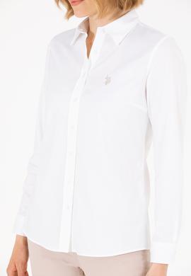 Kadın Beyaz Uzun Kollu Basic Gömlek - 50262851003