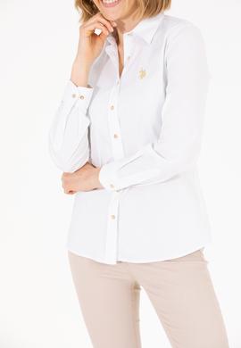 Kadın Beyaz Uzun Kollu Basic Gömlek - 50262883003