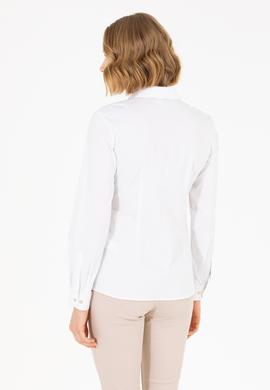 Kadın Beyaz Uzun Kollu Basic Gömlek - 50262883003