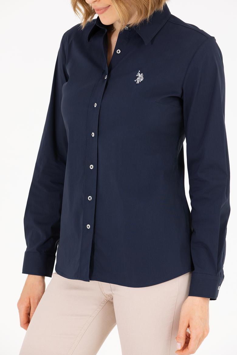 Kadın Lacivert Uzun Kollu Basic Gömlek - 50262883013