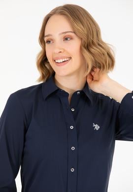 Kadın Lacivert Uzun Kollu Basic Gömlek - 50262883013