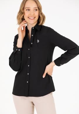 Kadın Siyah Uzun Kollu Basic Gömlek - 50262883021