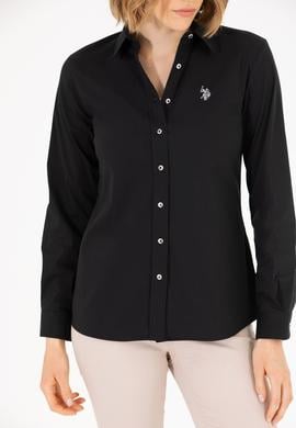 Kadın Siyah Uzun Kollu Basic Gömlek - 50262883021