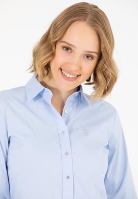 Kadın Açık Mavi Uzun Kollu Basic Gömlek - 50262883029