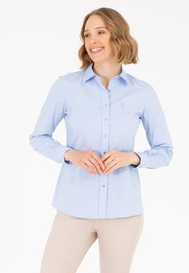 Kadın Açık Mavi Uzun Kollu Basic Gömlek - 50262883029