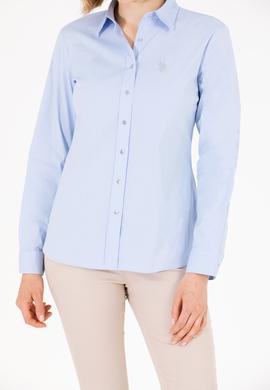 Kadın Açık Mavi Uzun Kollu Basic Gömlek - 50262883029