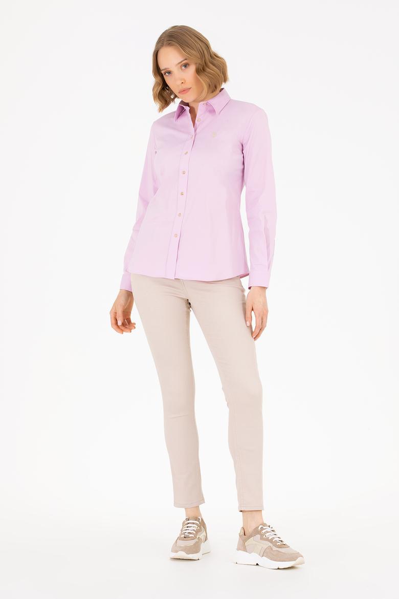 Kadın Manolya Uzun Kollu Basic Gömlek - 50262883067