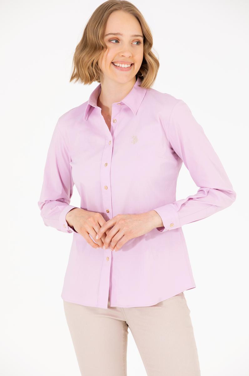 Kadın Manolya Uzun Kollu Basic Gömlek