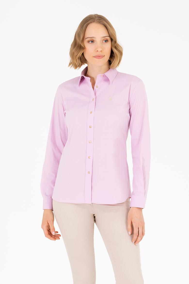 Kadın Manolya Uzun Kollu Basic Gömlek - 50262883067