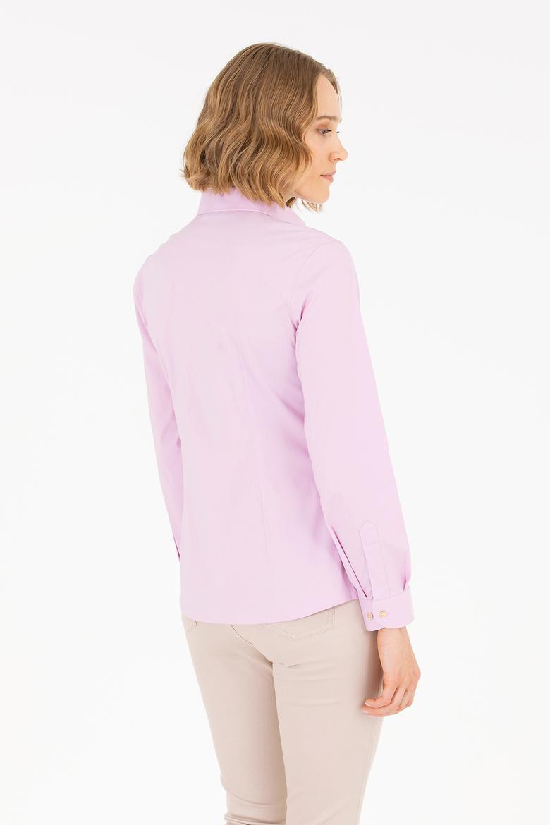 Kadın Manolya Uzun Kollu Basic Gömlek - 50262883067