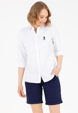 Kadın Beyaz Uzun Kollu Basic Gömlek - 50262887005