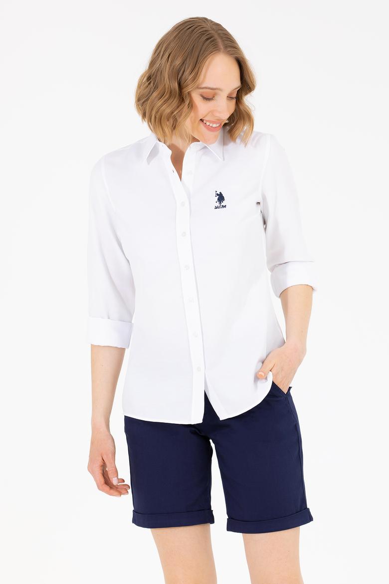 Kadın Beyaz Uzun Kollu Basic Gömlek