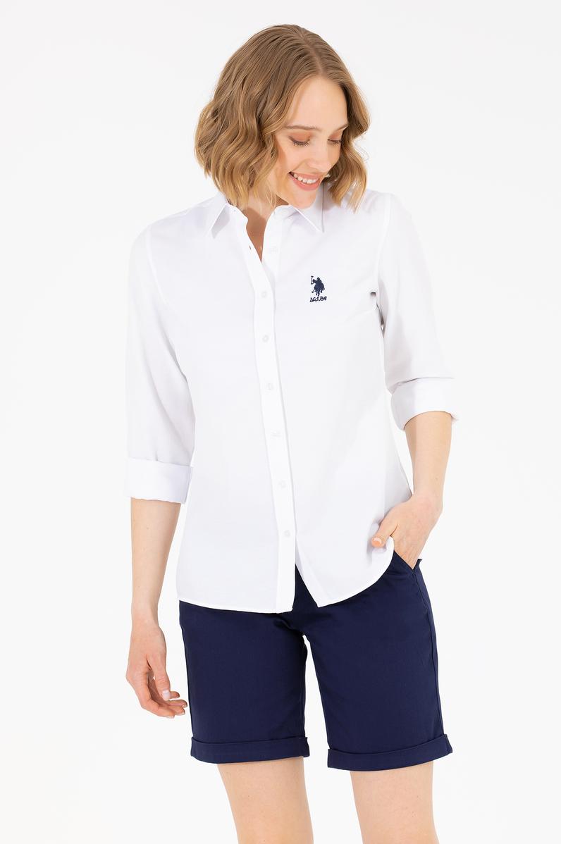 Kadın Beyaz Uzun Kollu Basic Gömlek