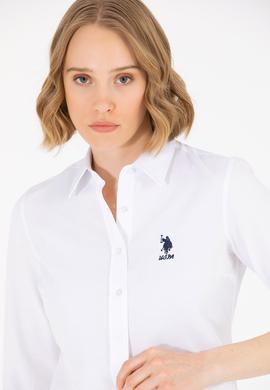 Kadın Beyaz Uzun Kollu Basic Gömlek - 50262887005