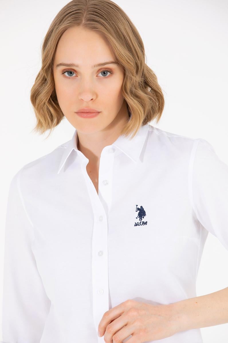 Kadın Beyaz Uzun Kollu Basic Gömlek