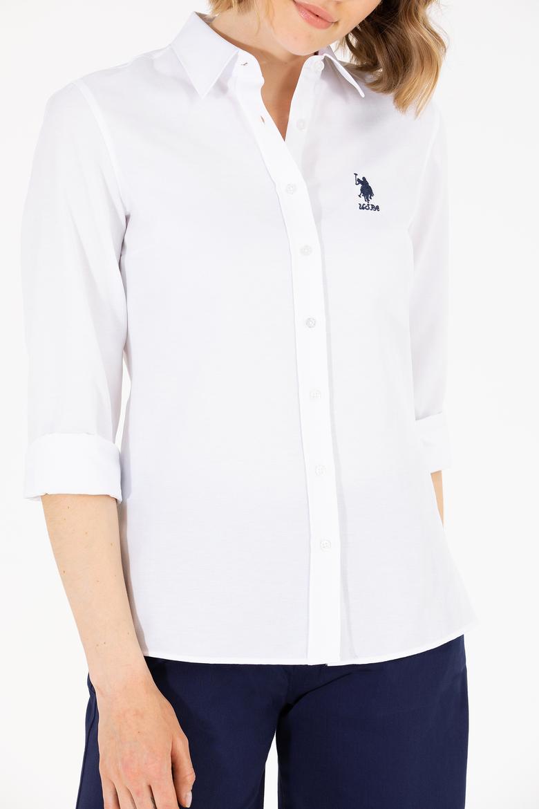 Kadın Beyaz Uzun Kollu Basic Gömlek - 50262887005