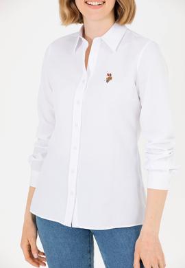 Kadın Beyaz Uzun Kollu Basic Gömlek - 50262888003