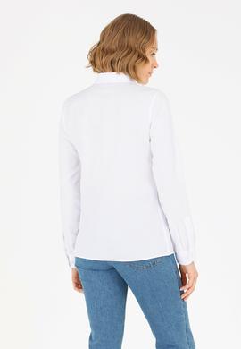 Kadın Beyaz Uzun Kollu Basic Gömlek - 50262888003
