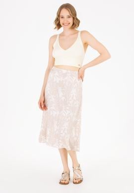 Kadın Krem Dokuma Etek - 50263211006