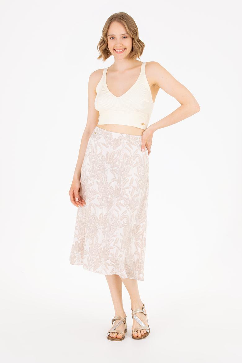 Kadın Krem Dokuma Etek - 50263211006