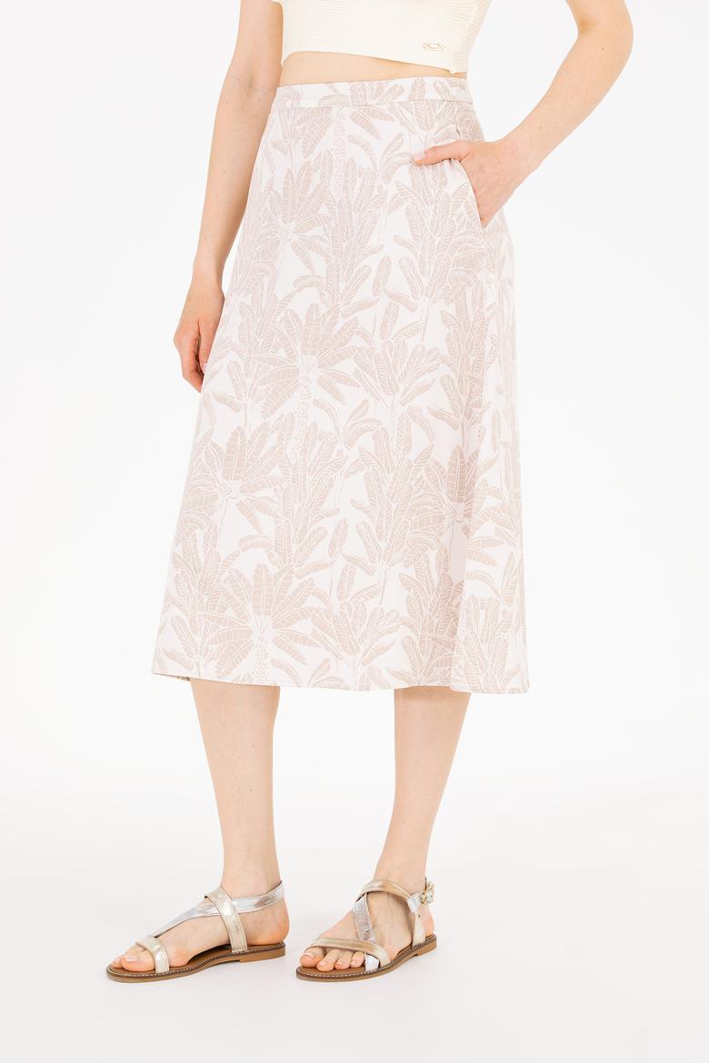 Kadın Krem Dokuma Etek - 50263211006