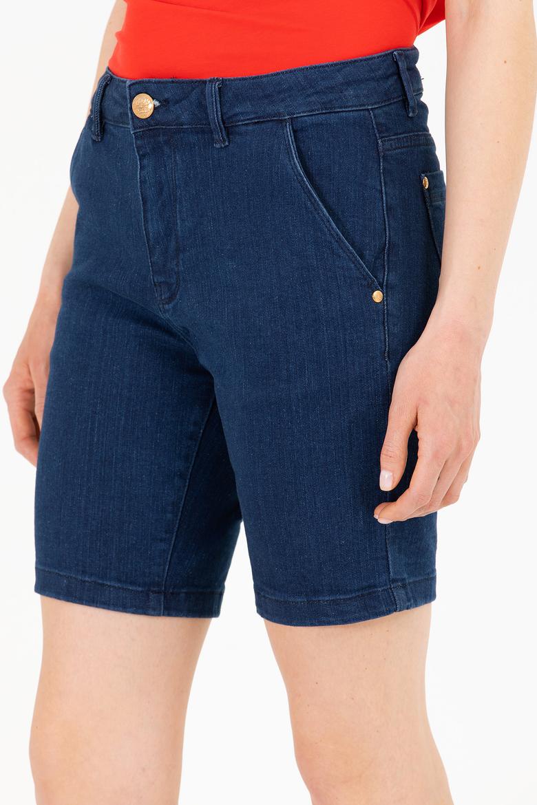 Kadın Mavi Jean Şort - 50266084003