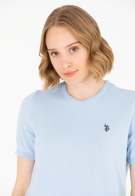 Kadın Açık Mavi Bisiklet Yaka Kazak - 50266182007