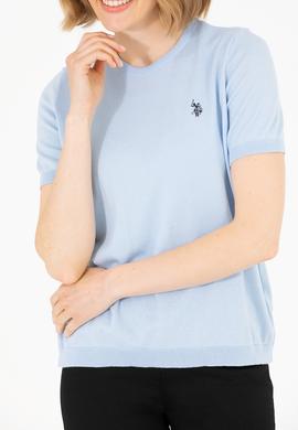 Kadın Açık Mavi Bisiklet Yaka Kazak - 50266182007