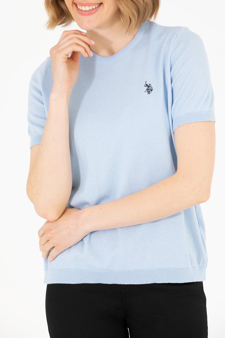 Kadın Açık Mavi Bisiklet Yaka Kazak - 50266182007