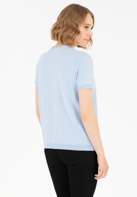 Kadın Açık Mavi Bisiklet Yaka Kazak - 50266182007