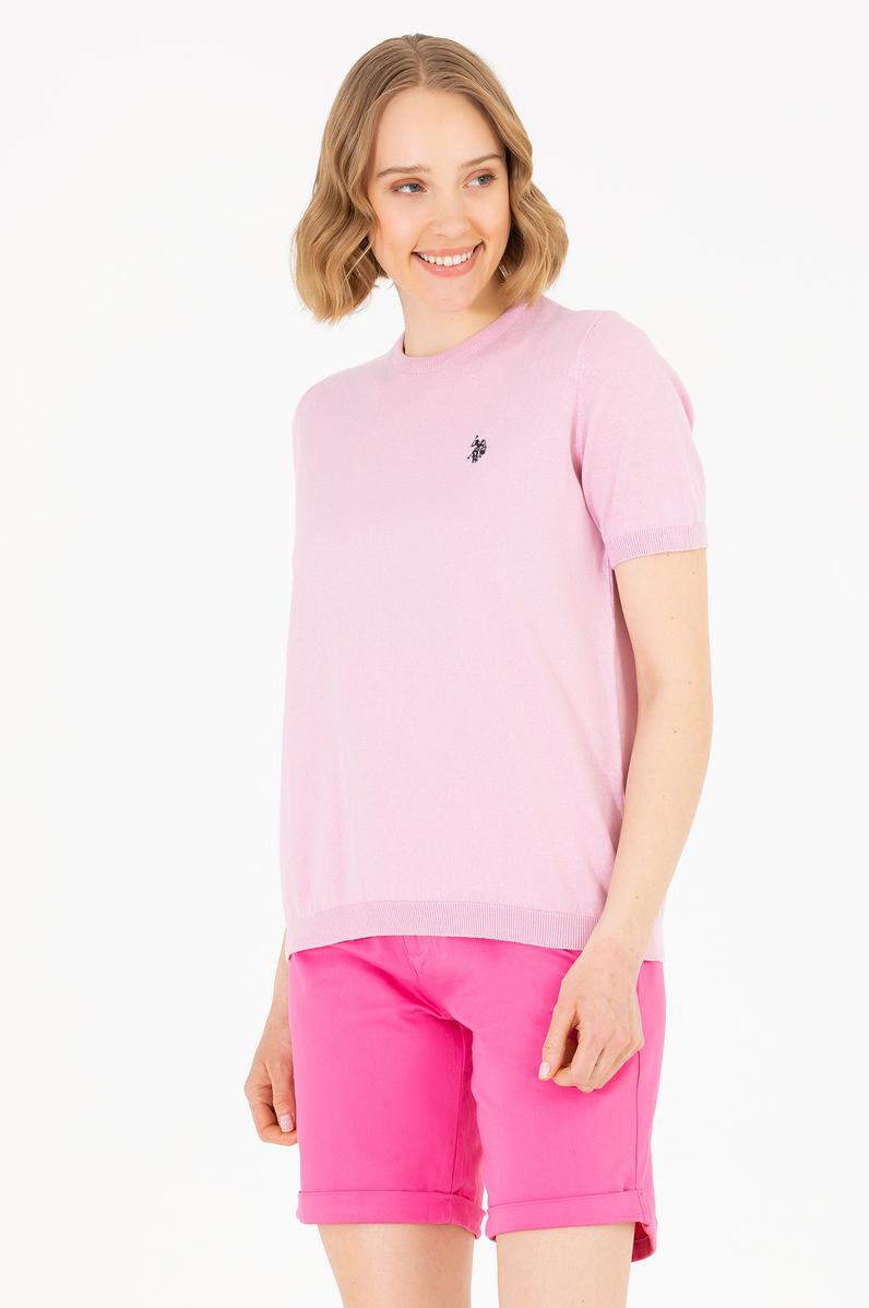 Kadın Manolya Bisiklet Yaka Kazak