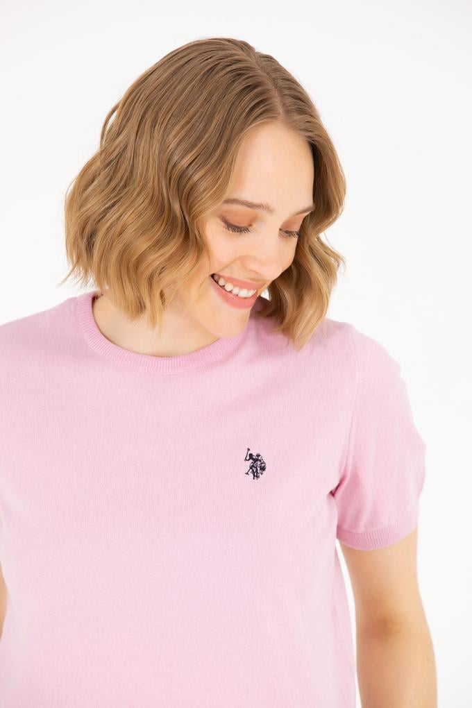 Kadın Manolya Bisiklet Yaka Kazak