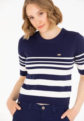 Kadın Lacivert Bisiklet Yaka Kazak - 50266183010