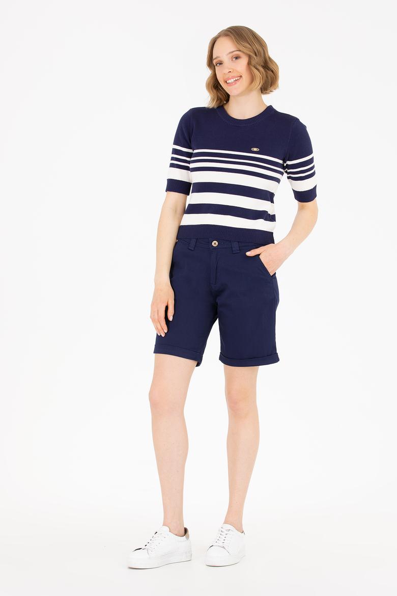 Kadın Lacivert Bisiklet Yaka Kazak - 50266183010