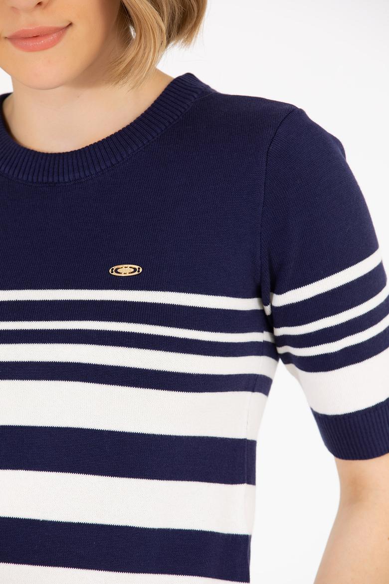 Kadın Lacivert Bisiklet Yaka Kazak - 50266183010