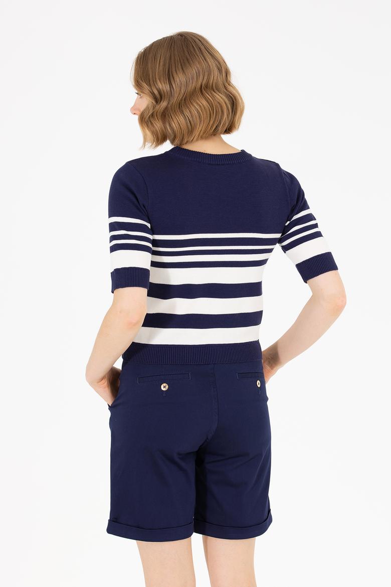 Kadın Lacivert Bisiklet Yaka Kazak - 50266183010