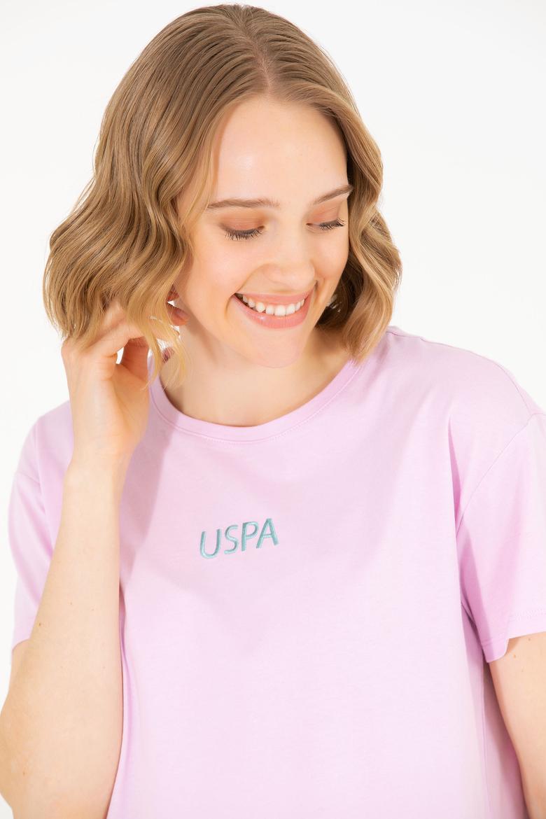 Kadın Manolya Bisiklet Yaka Tişört - 50266326012