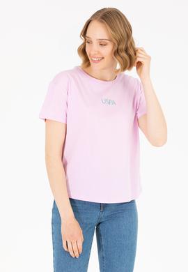 Kadın Manolya Bisiklet Yaka Tişört - 50266326012