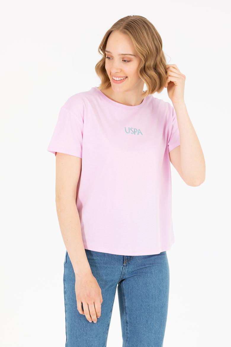 Kadın Manolya Bisiklet Yaka Tişört - 50266326012