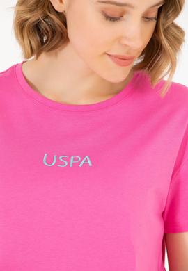 Kadın Pembe Bisiklet Yaka Tişört - 50266326038