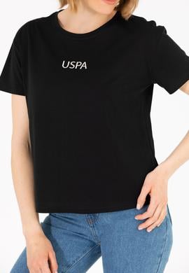 Kadın Siyah Bisiklet Yaka Tişört - 50266326062