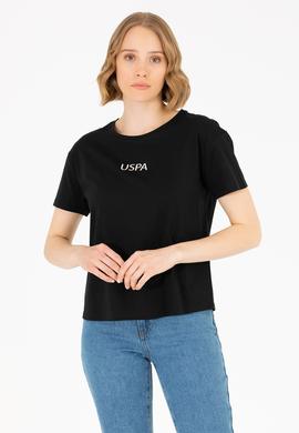 Kadın Siyah Bisiklet Yaka Tişört - 50266326062